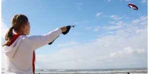 powerkiten op het strand